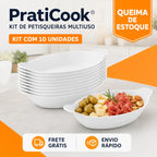 PratiCook® – Kit de Petisqueiras Multiuso (Deixe Qualquer Mesa Mais Bonita e Organizada) – Queima de Estoque! 🔥