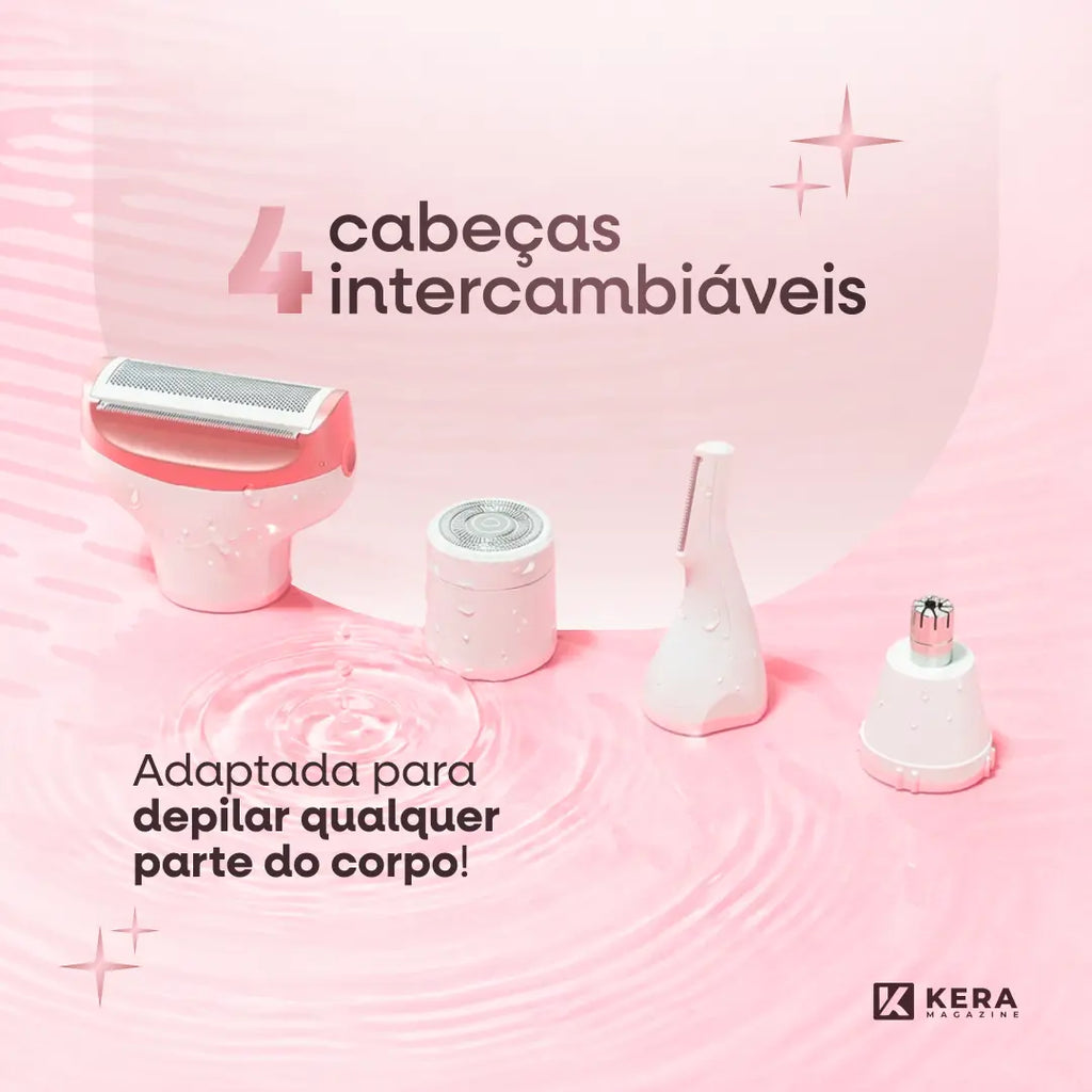 DermaSkin® - Depilador Elétrico 4 em 1 (Pele Lisa e Sem Irritações) - Frete Grátis!