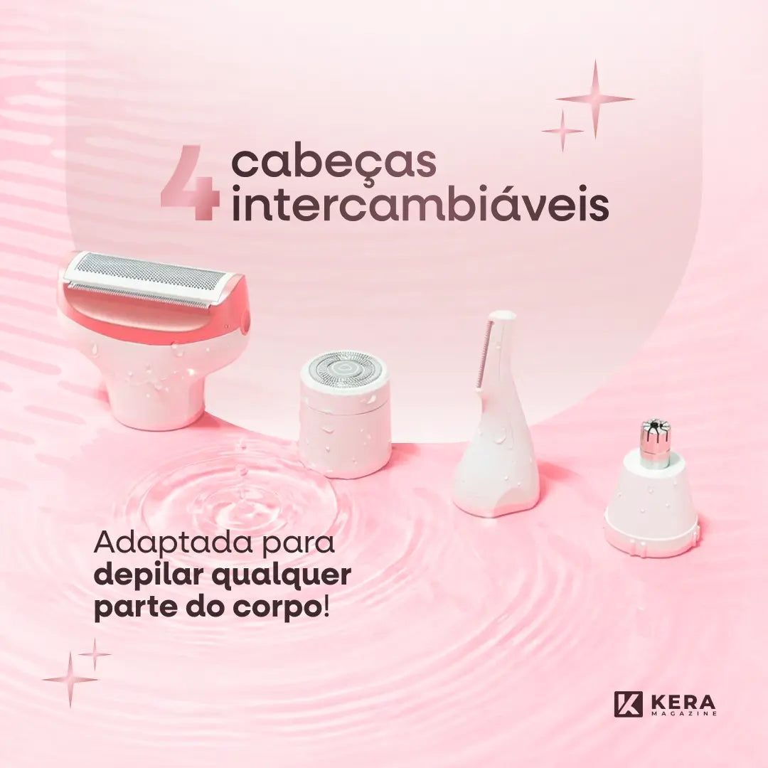 DermaSkin® - Depilador Elétrico 4 em 1 (Pele Lisa e Sem Irritações) - Frete Grátis!