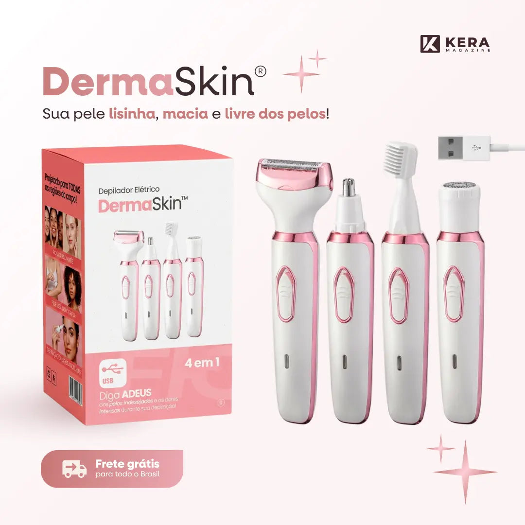 DermaSkin® - Depilador Elétrico 4 em 1 (Pele Lisa e Sem Irritações) - Frete Grátis!
