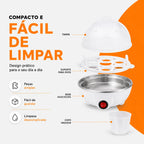 FastCook® – Cozedor de Ovos Elétrico a Vapor (Preparo Rápido, Fácil e Sem Sujeira) – Frete Grátis!