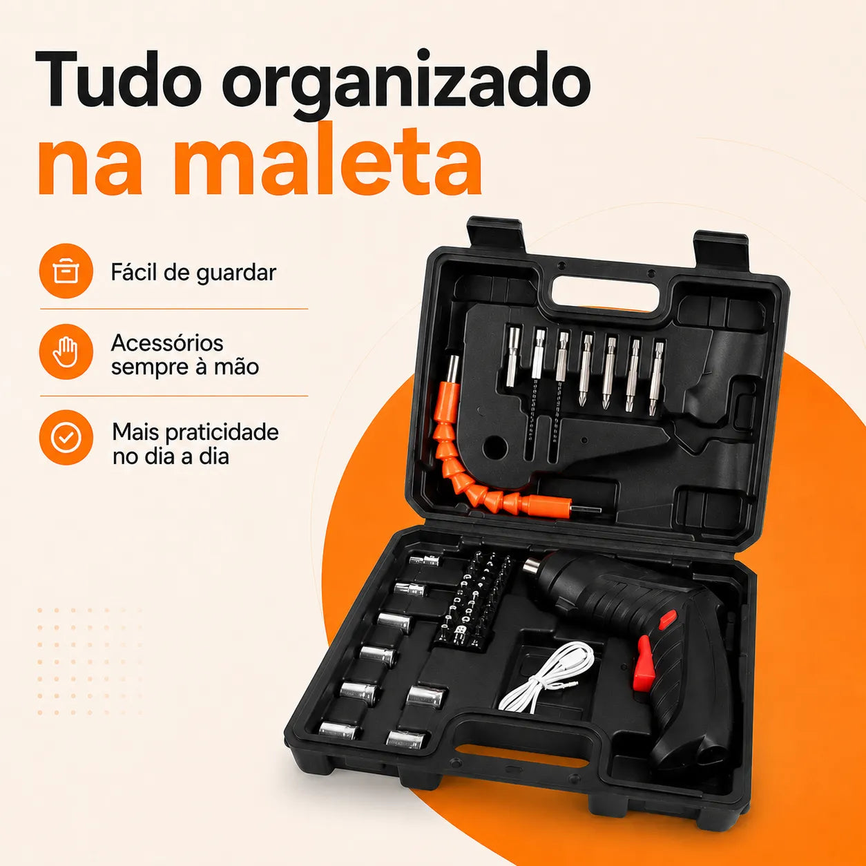 Parafusadeira Elétrica Recarregável MontPro® (Kit Completo com 43 Acessórios + Maleta) – Queima de Estoque! 🔥