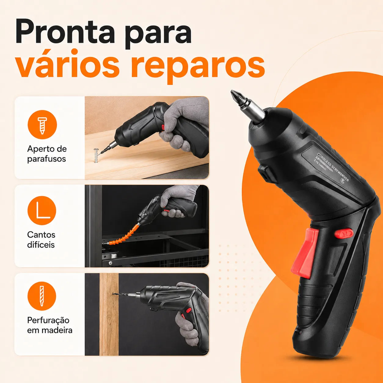 Parafusadeira Elétrica Recarregável MontPro® (Kit Completo com 43 Acessórios + Maleta) – Queima de Estoque! 🔥