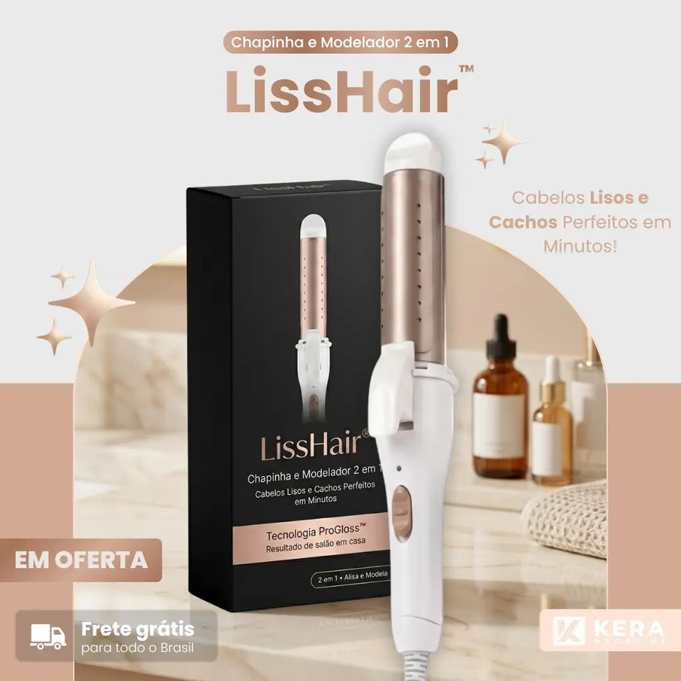 LissHair® – Chapinha e Modelador 2 em 1 (Cabelos Lisos e Cachos Perfeitos em Minutos) – Oferta Exclusiva!